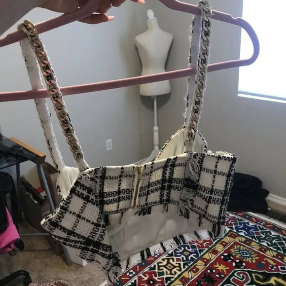 Nbd Mariska Bustier Top in White & Black - Picture 5 of 5